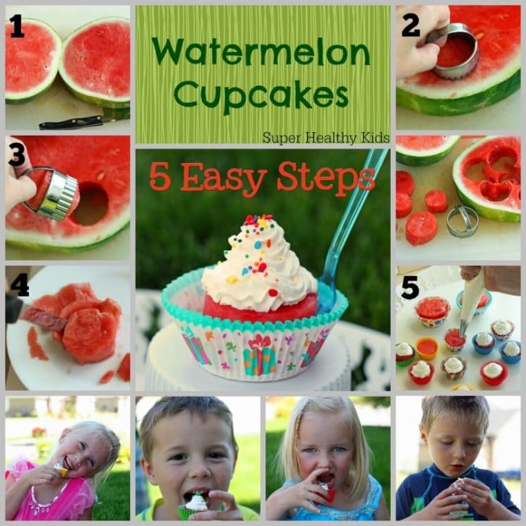 Watermelon Cupcakes Recipe. Fun way to serve our favorite summer fruit!